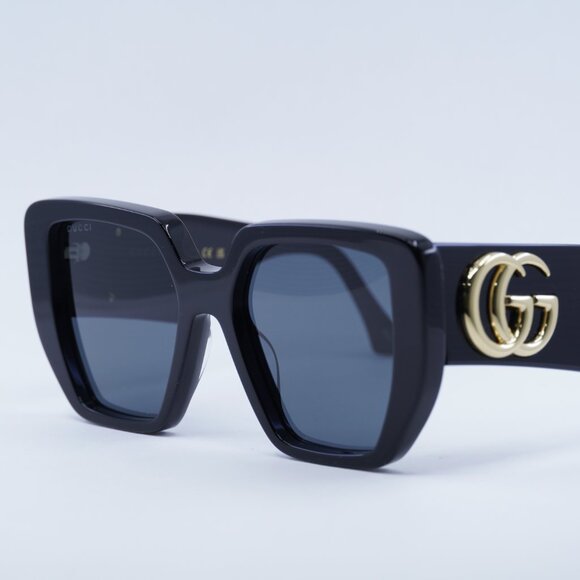 Gucci GG0956S 003 Sunglasses Black Square Frame, Grey Lenses main image 5